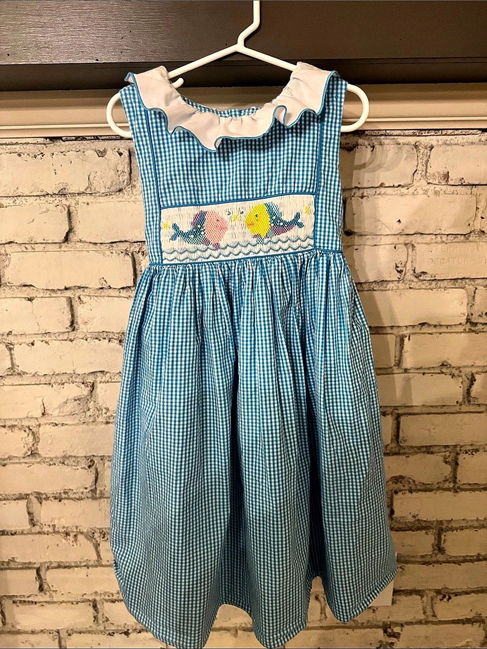 Marmelatta Smocked Frock Girls Gingham Dress Size 6X